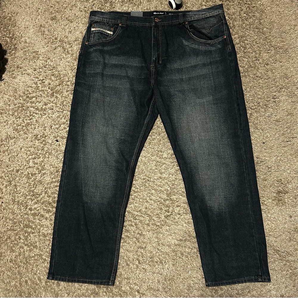 Black Relaxed Fit Jeans with Subtle Distressing